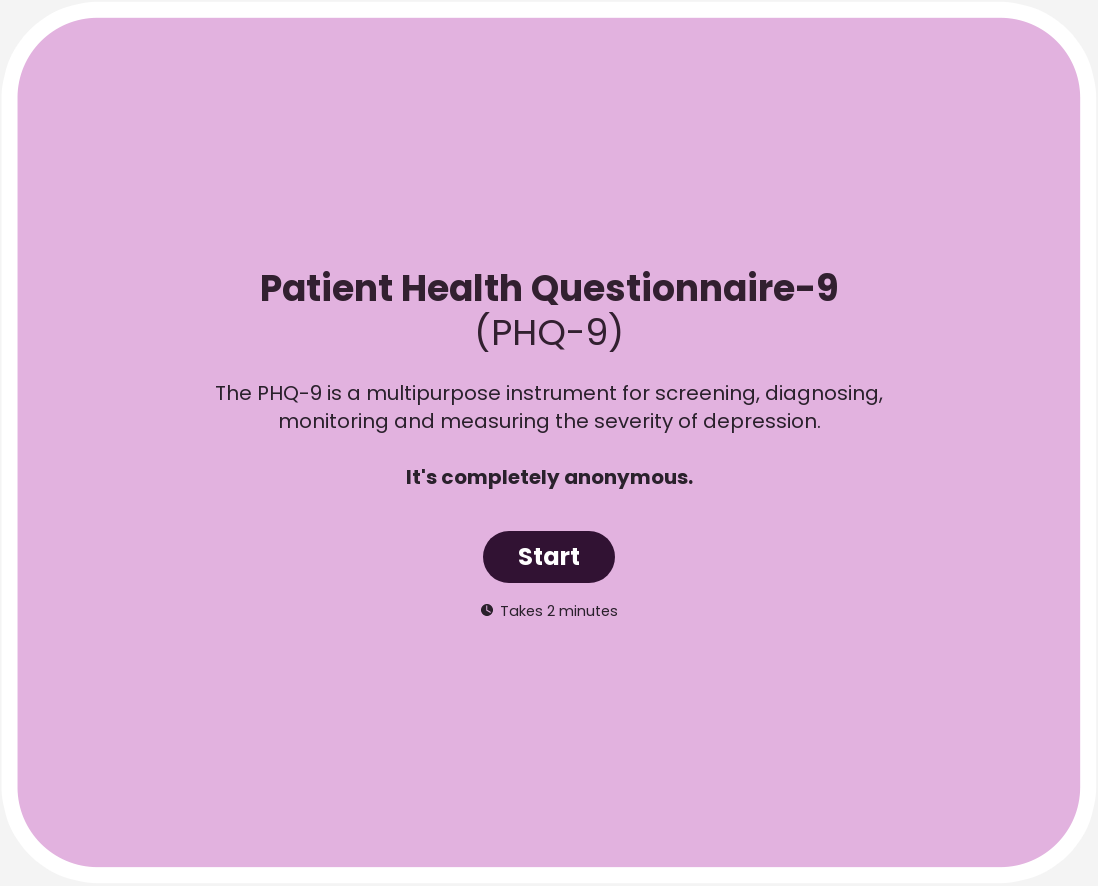 Patient Health Questionnaire 9 PHQ 9 Test Responsly