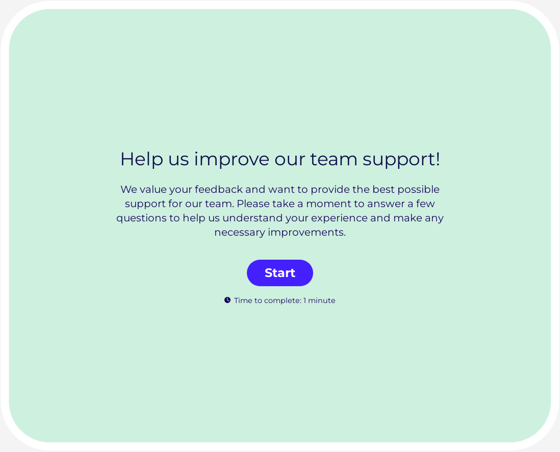 Team Support Survey Template